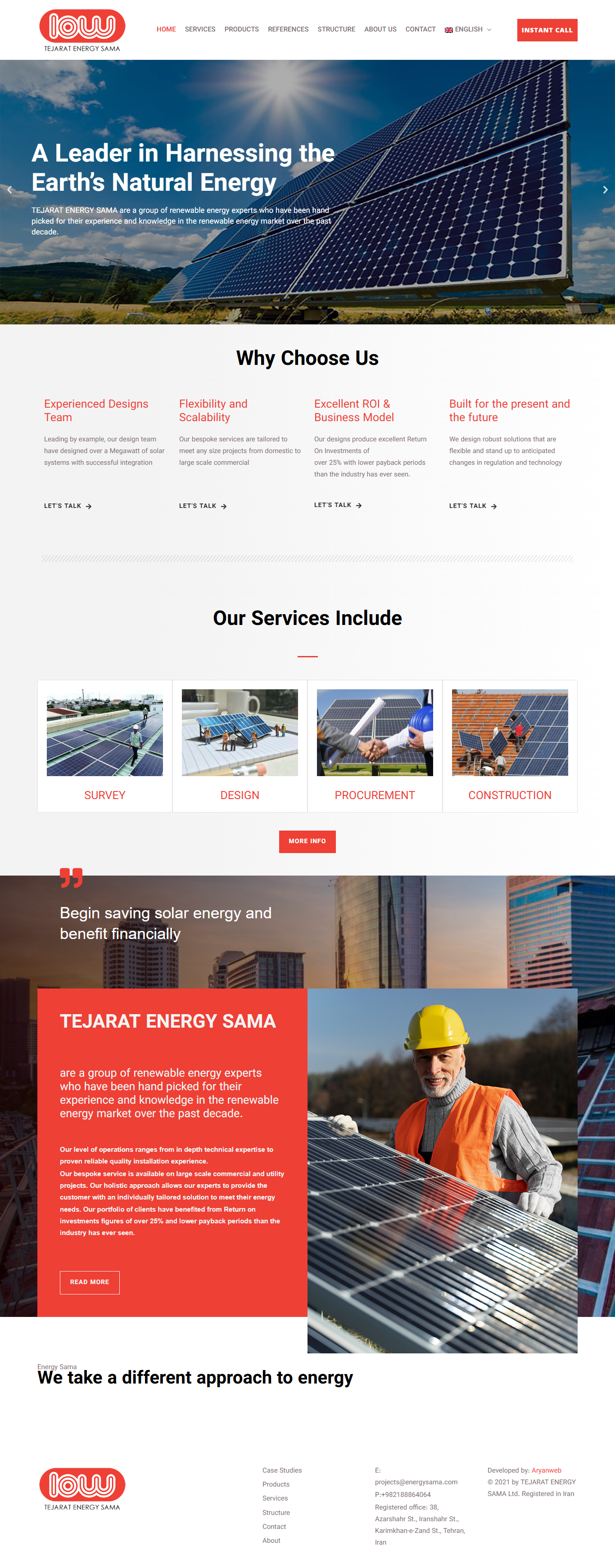 energysama aryanweb طراحی سایت بین المللی energysama